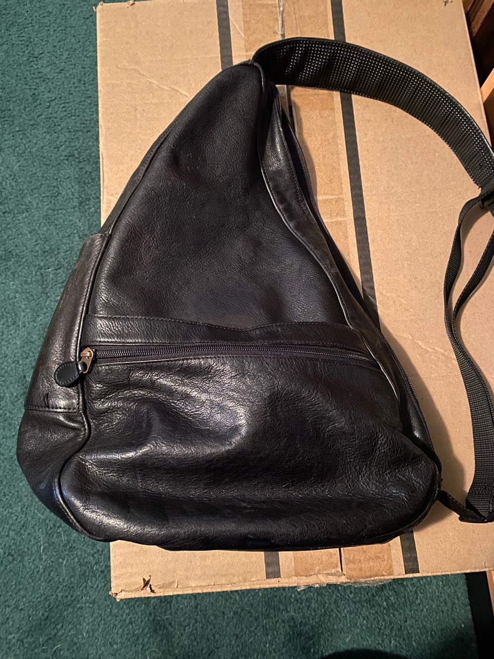 Black Leather Sling Bag - Llbean - Picture 3 of 7
